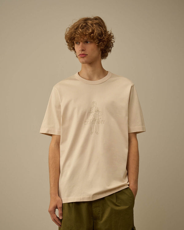 Mercerized 30/2 Jersey Twisted Logo T-Shirt