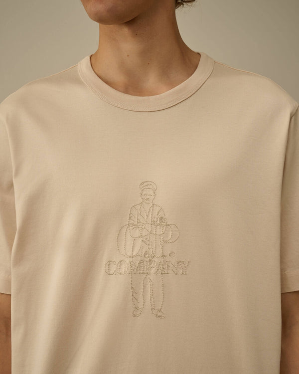 Mercerized 30/2 Jersey Twisted Logo T-Shirt