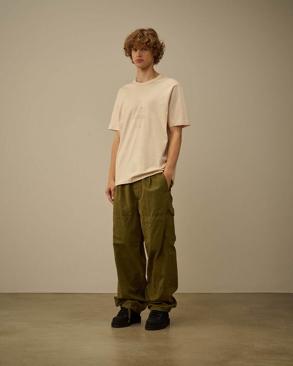 Mercerized 30/2 Jersey Twisted Logo T-Shirt