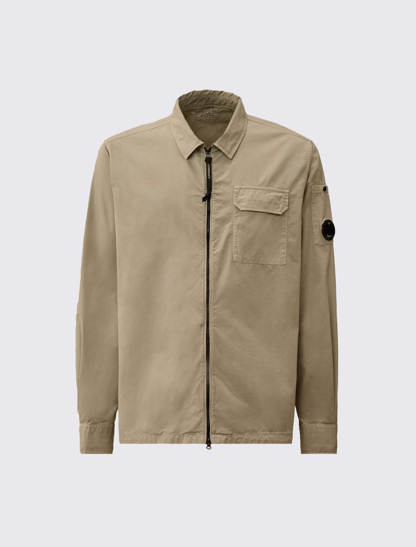 Organic Gabardine Zipped Overshirt