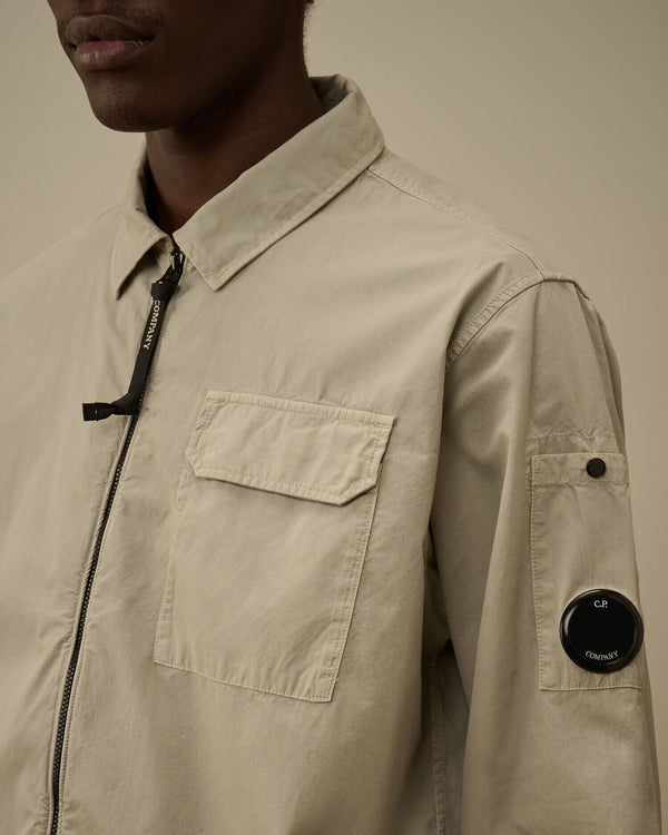 Organic Gabardine Zipped Overshirt