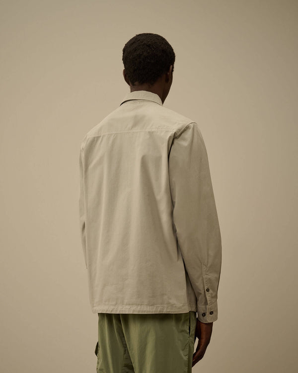 Organic Gabardine Zipped Overshirt