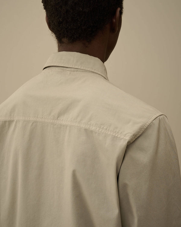 Organic Gabardine Zipped Overshirt