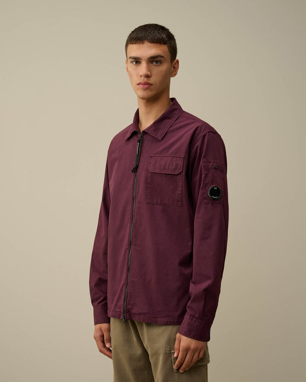 Organic Gabardine Zipped Overshirt