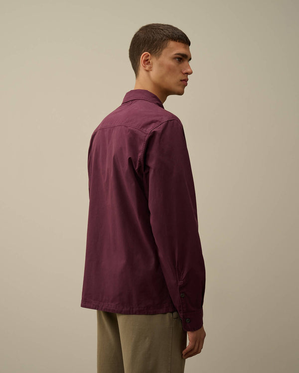 Organic Gabardine Zipped Overshirt