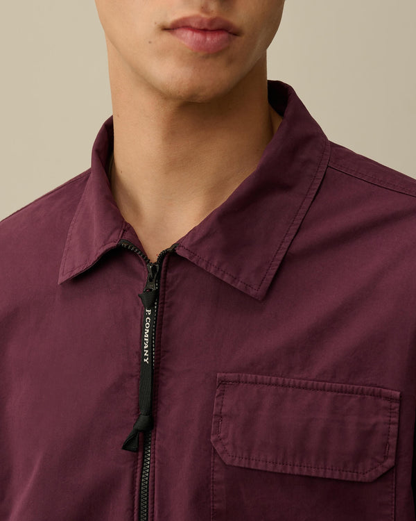 Organic Gabardine Zipped Overshirt