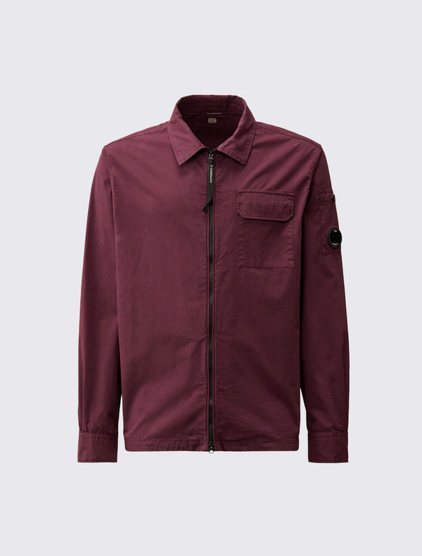 Organic Gabardine Zipped Overshirt