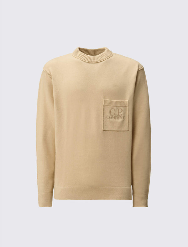 Soft Cotton Stretch Chest Pocket Crewneck