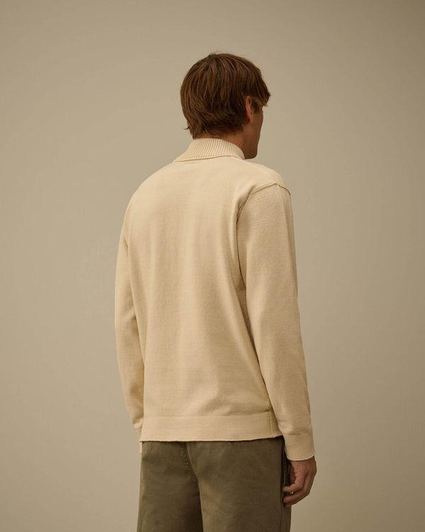 Soft Cotton Stretch Chest Pocket Half Zip Sweater