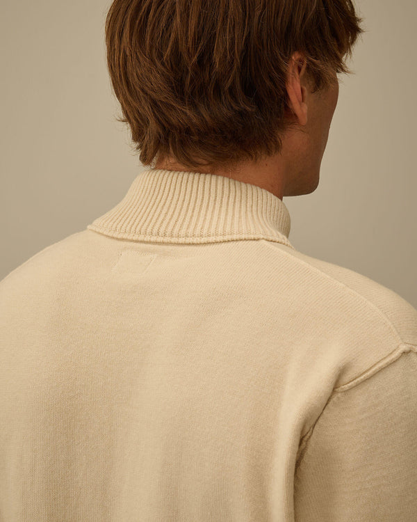 Soft Cotton Stretch Chest Pocket Half Zip Sweater