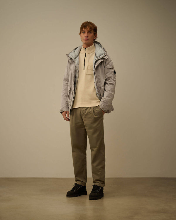 Soft Cotton Stretch Chest Pocket Half Zip Sweater