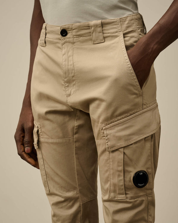 Stretch Sateen Cargo Lens Pants