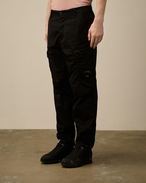 Stretch Sateen Loose Cargo Pants