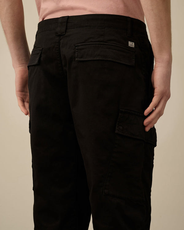 Stretch Sateen Loose Cargo Pants