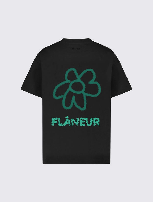 Flower Doodle T-Shirt Black