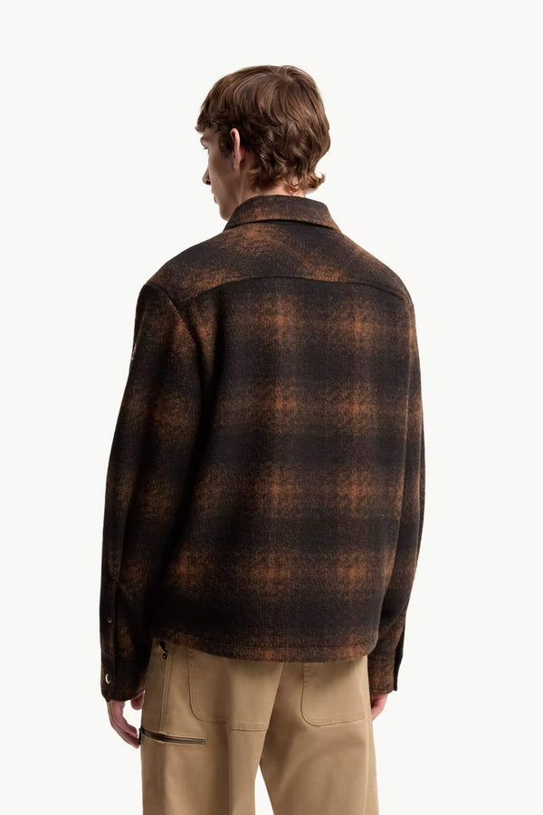 Check Jersey Zip-Up Shirt Jacket