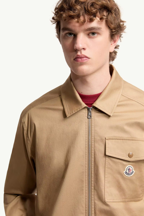 Cotton Blend Gabardine Shirt Jacket