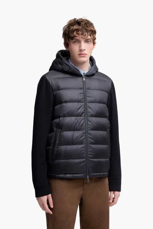 Padded Wool Zip-Up Hoodie