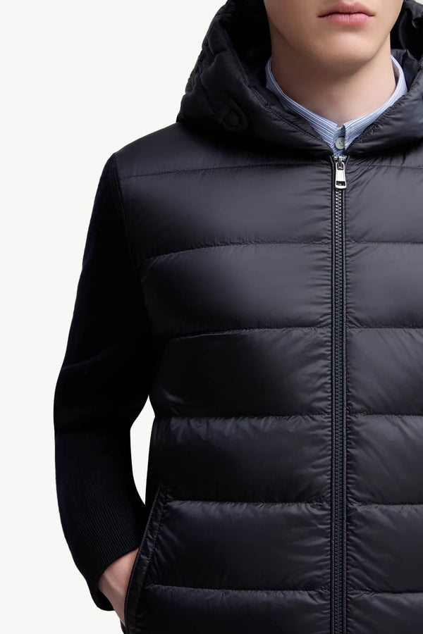 Padded Wool Zip-Up Hoodie