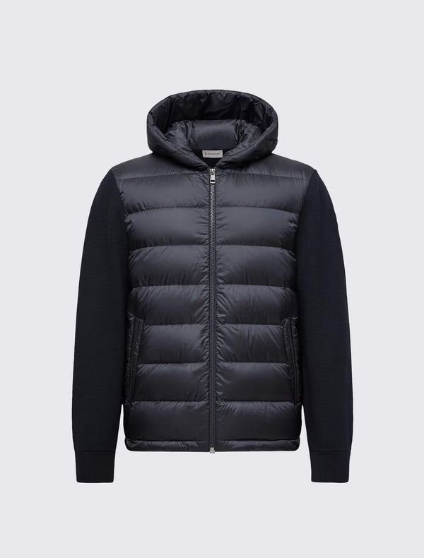 Padded Wool Zip-Up Hoodie