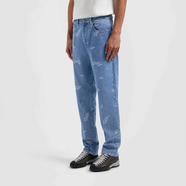 Wavy AOP Denim Pants