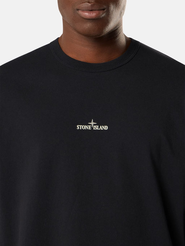 2100029 Long-Sleeve T-Shirt with Blurred Compass Print