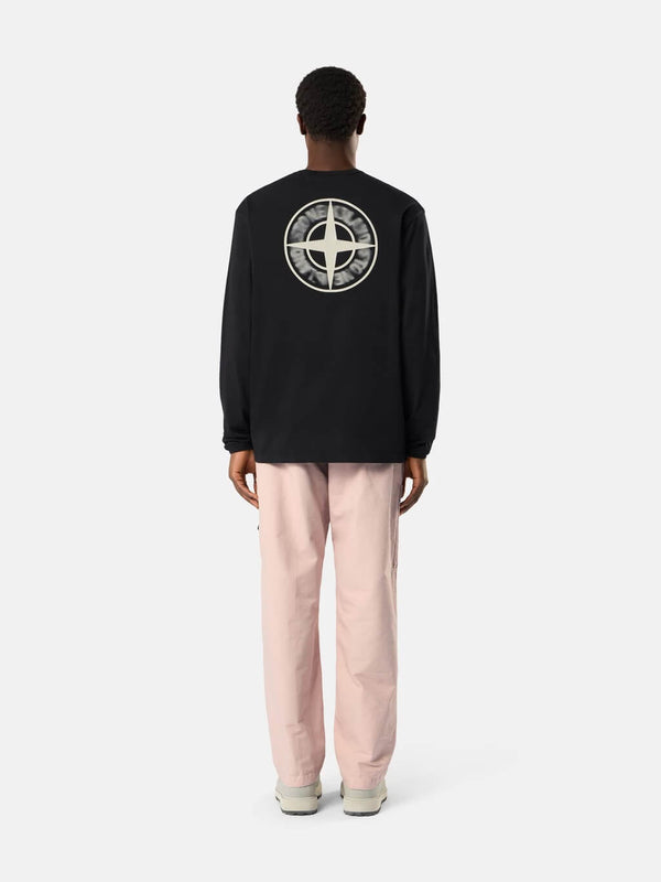 2100029 Long-Sleeve T-Shirt with Blurred Compass Print