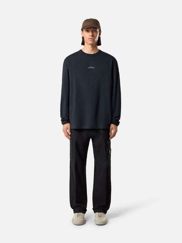 2100029 Long-Sleeve T-Shirt with Blurred Compass Print
