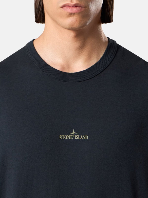 2100029 Long-Sleeve T-Shirt with Blurred Compass Print