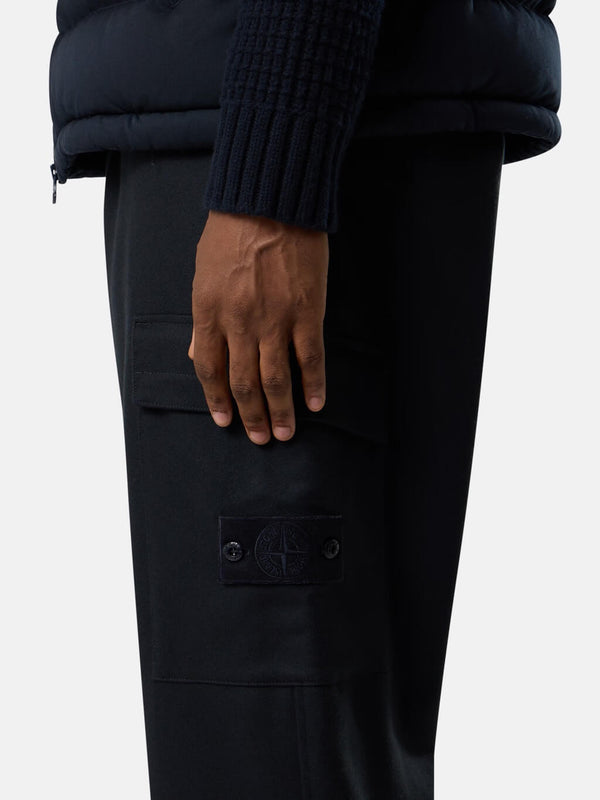 3100021 Ghost Cargo Trousers in Carded Wool Nylon Flannel