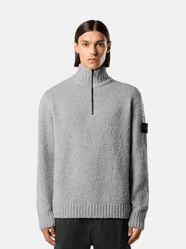 5100032 Half-Zip Jumper in Speckled Wool Nylon