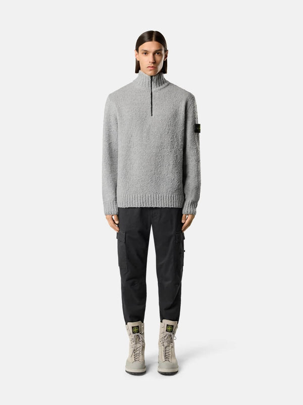 5100032 Half-Zip Jumper in Speckled Wool Nylon