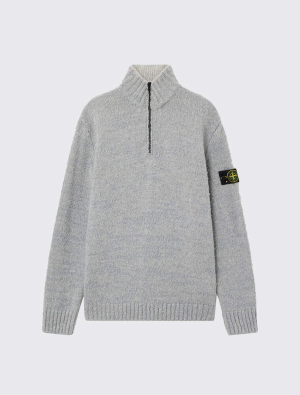 5100032 Half-Zip Jumper in Speckled Wool Nylon