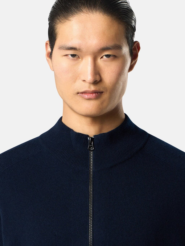 510004 Zip-up Jumper in Light RWS Geelong Wool