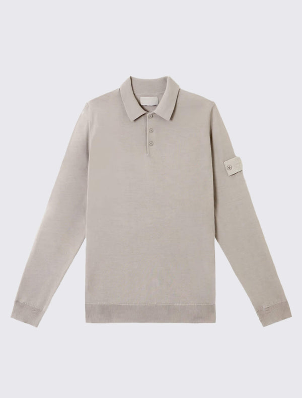 5100071 Ghost Knit Long-Sleeve Polo Shirt