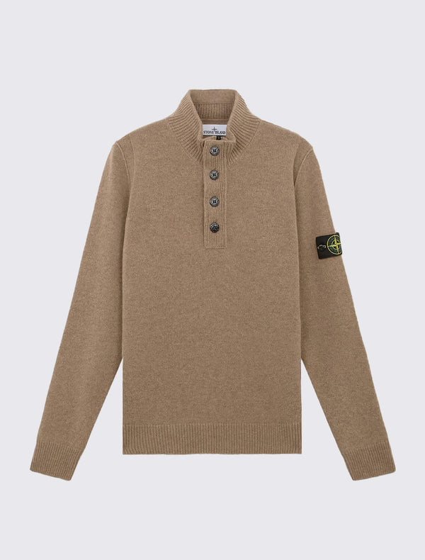 540A3 Lambswool Half-Zip Sweater with Buttons