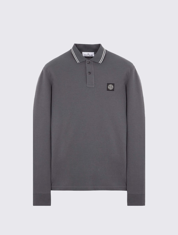 Long-sleeve Polo Shirt in Stretch Piqué