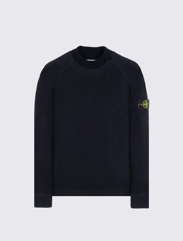 Mock Turtleneck Sweatshirt in Gauzed Cotton