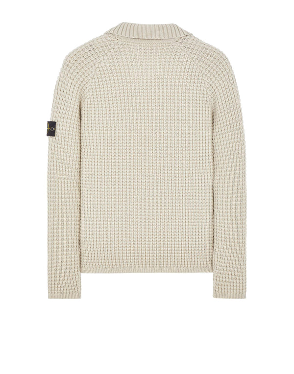 Polo Collar Knit Sweater in Pure Wool