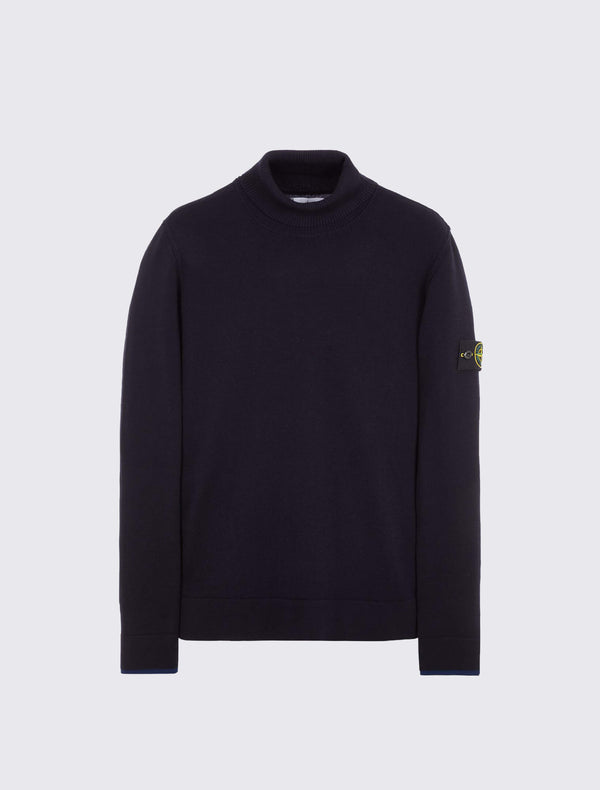 Polo Neck Knit in Stretch Wool