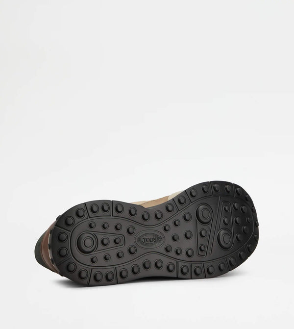Sneakers in Leather and Fabric