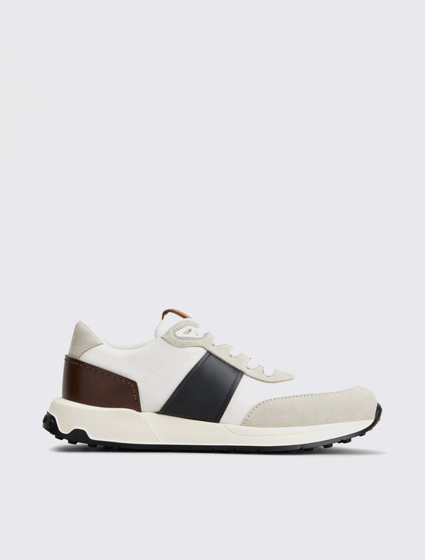 Sneakers in Leather Technical Fabric