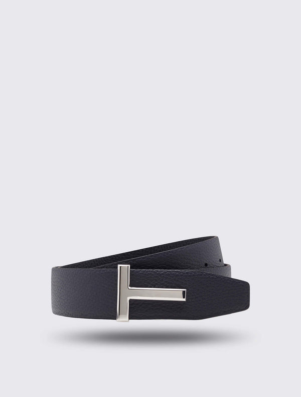 Grain Leather T Icon Belt