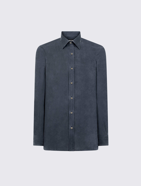 Washed Silk Twill Slim Fit Shirt